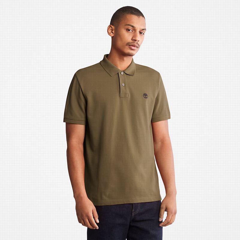 Olive Timberland Millers River Pique Polo Shirts | 62508303