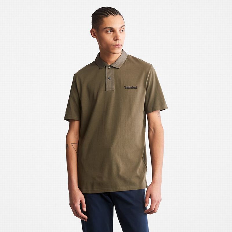 Olive Timberland Outdoor Heritage Polo Shirts | 55836539