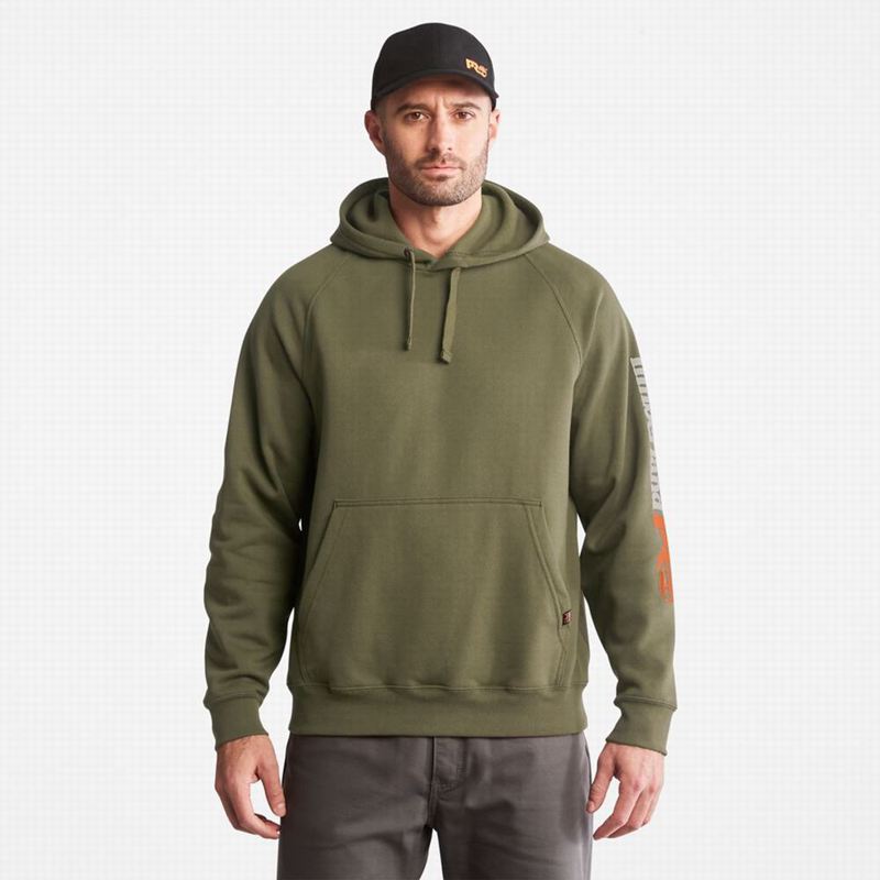 Olive Timberland PRO Hood Honcho Sport Pullover Hoodie | 95726644