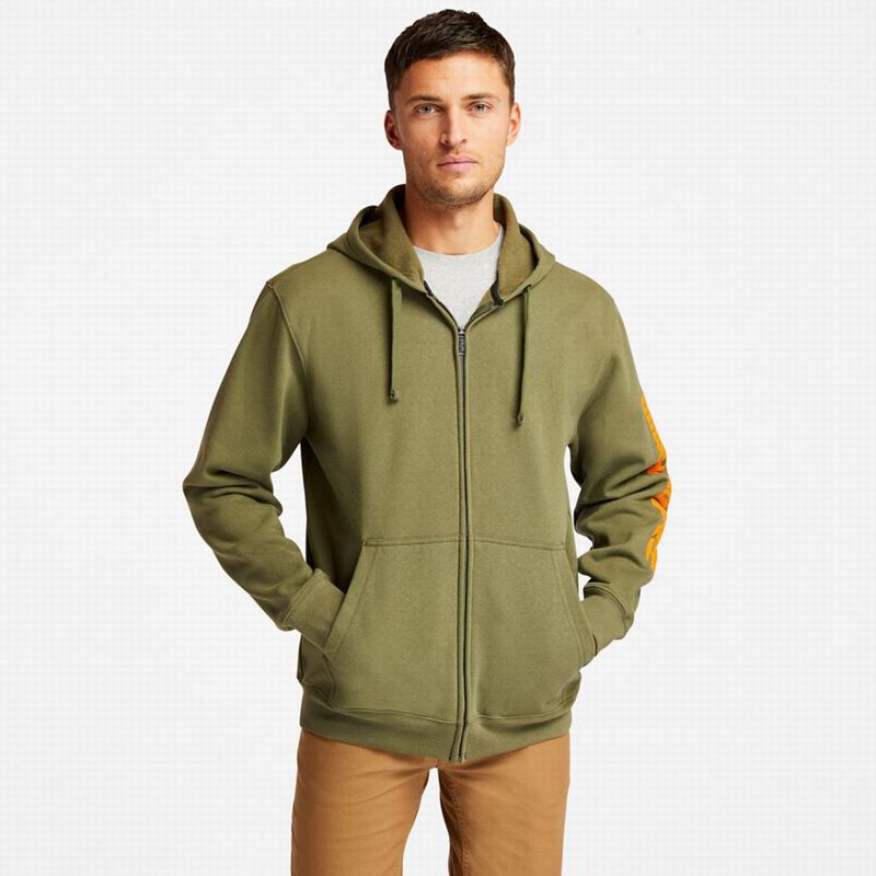 Olive Timberland PRO Hood Honcho Sport Zip-Front Hoodie | 55150119