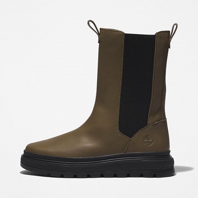 Olive Timberland Ray City GreenStride Combat Chelsea Boots | 52694587