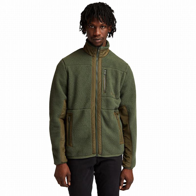 Olive Timberland Sherpa Fleece Jackets | 31500963