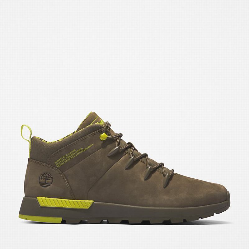 Olive Timberland Sprint Mid Hiking Boots | 45332836