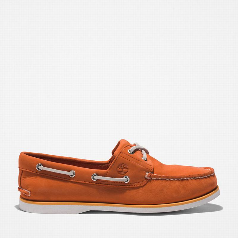 Orange Timberland 2-Eye Classic Boat Shoes | 7859482