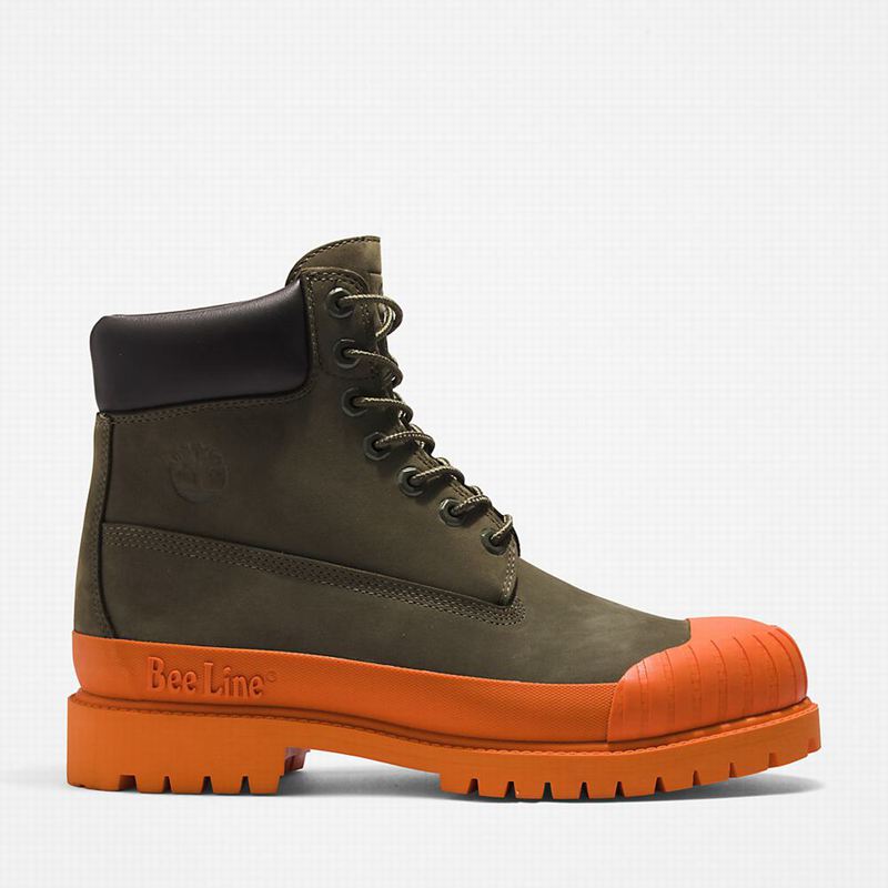 Orange Timberland 6 Inch Rubber Toe Boots | 13030877