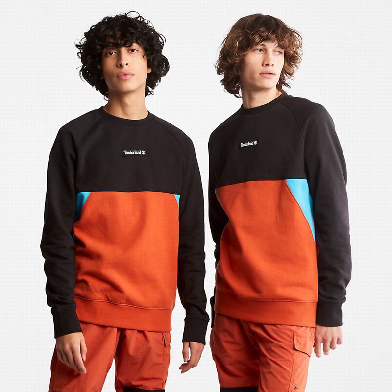 Orange Timberland Cut-and-sew Sweatshirts | 70127898