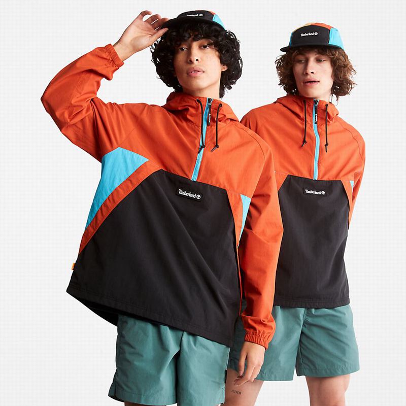 Orange Timberland DWR Zip-Neck Windbreaker | 39399623