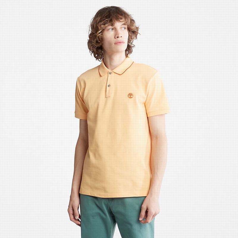 Orange Timberland Millers River Print-Collar Polo Shirts | 75783852