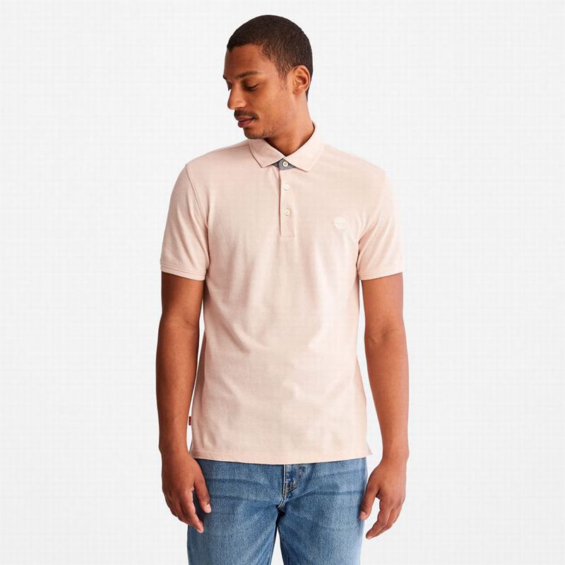 Pink Timberland Baboosic Brook Oxford Polo Polo Shirts | 14130037