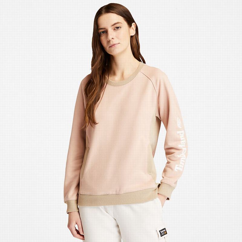 Pink Timberland Crewneck Sweatshirts | 87290727