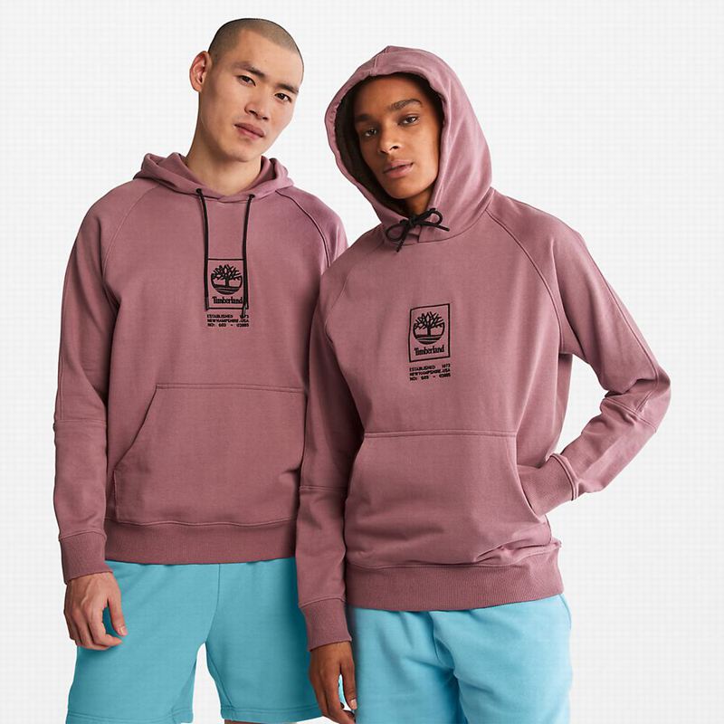 Pink Timberland Heavyweight Logo Hoodie | 16081445
