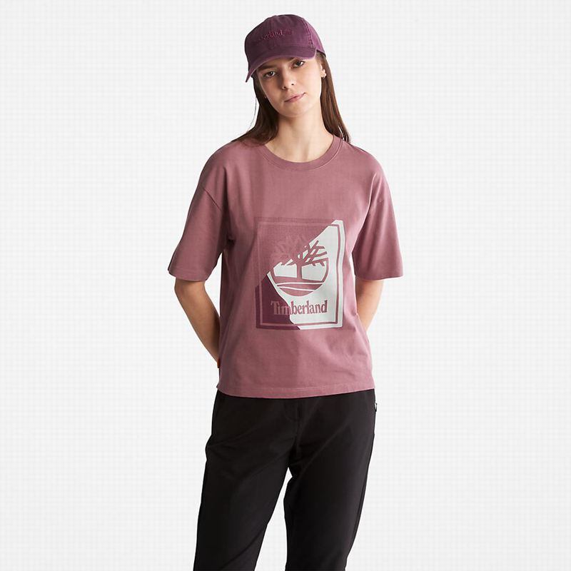 Pink Timberland Interlock Timber Fresh T-Shirts | 66693764