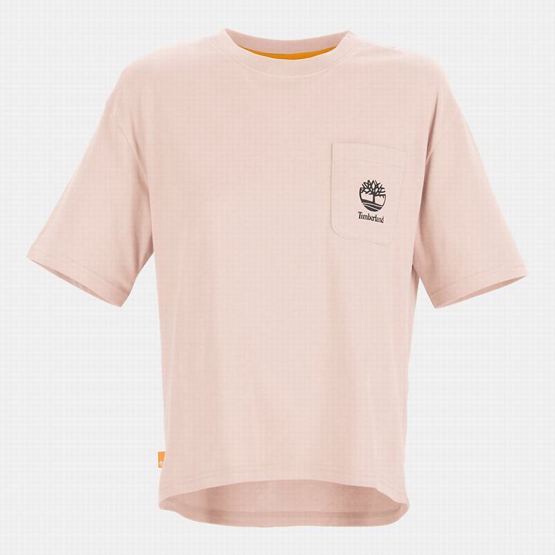 Pink Timberland Kennebec River Tree-logo T-Shirts | 41310416