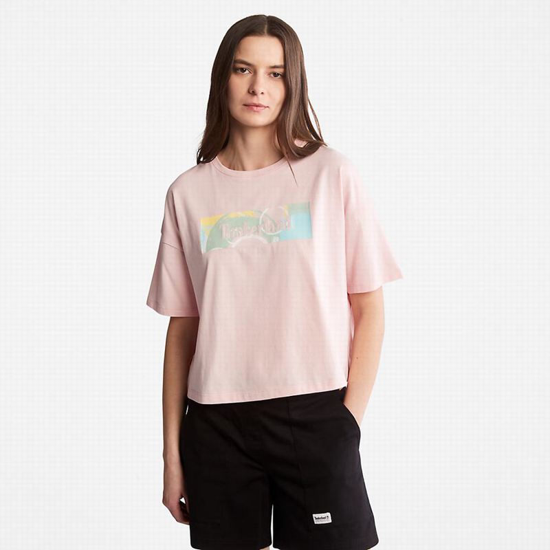 Pink Timberland Outdoor Heritage Graphic T-Shirts | 89616953