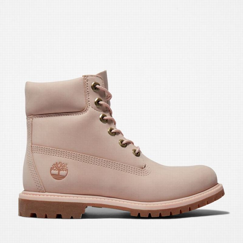 Pink Timberland Premium 6-Inch Waterproof Boots | 20497964