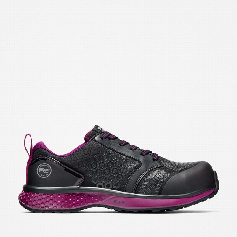 Purple Timberland Reaxion Composite Toe Work Shoes | 76293906