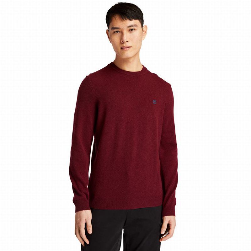 Red Timberland Cohas Brook Crewneck Sweaters | 99269786