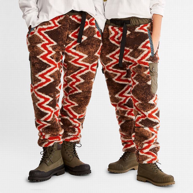 Red Timberland Fleece Bottoms Pants | 87321269