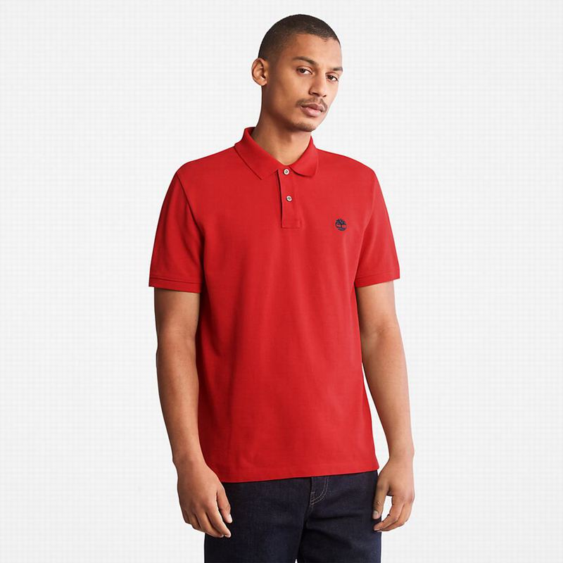 Red Timberland Millers River Pique Polo Shirts | 25346836