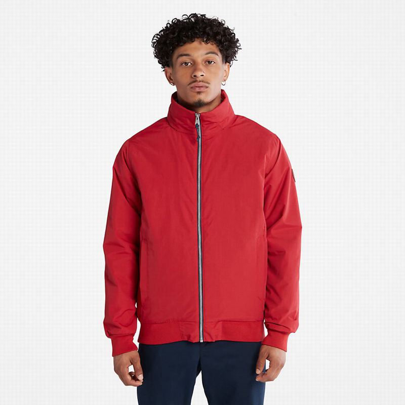 Red Timberland Quilted Overshirt Jackets | 10047929
