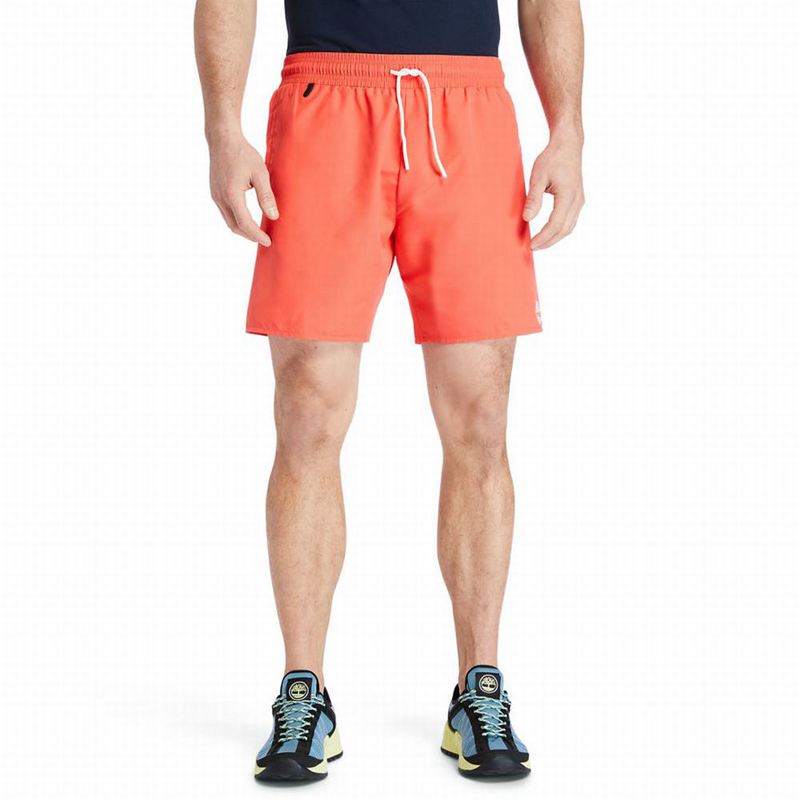 Red Timberland Sunapee Lake Solid-colour Swim Shorts | 16047524