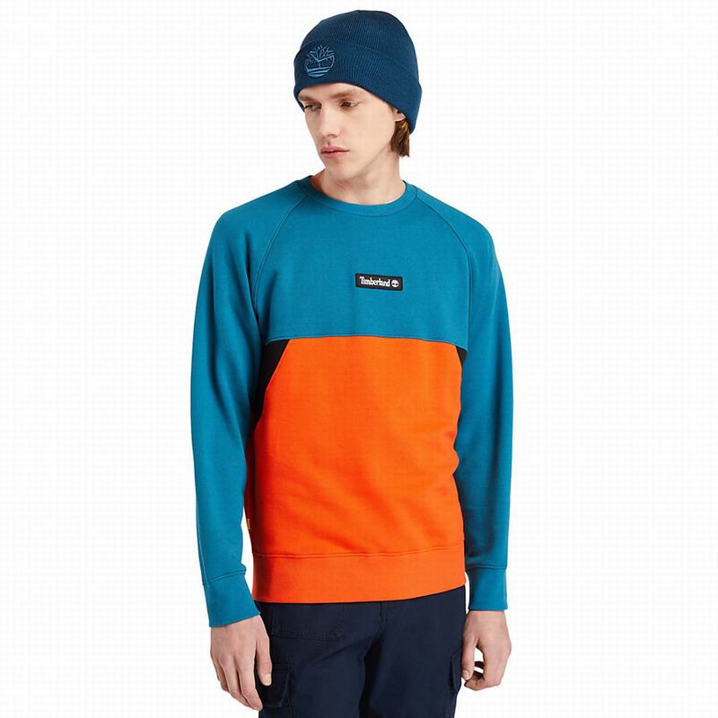 Turquoise Timberland Cut-and-sew Sweatshirts | 89879636