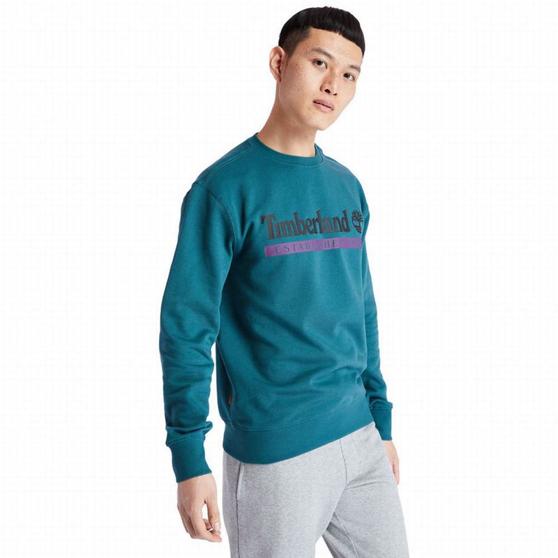Turquoise Timberland Established 1973 Crew Sweatshirts | 89244634
