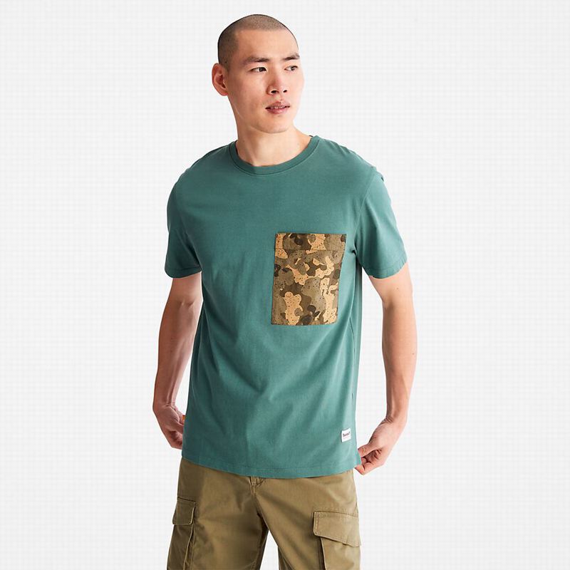 Turquoise Timberland Outdoor Heritage Boot-Logo T-Shirts | 61104657