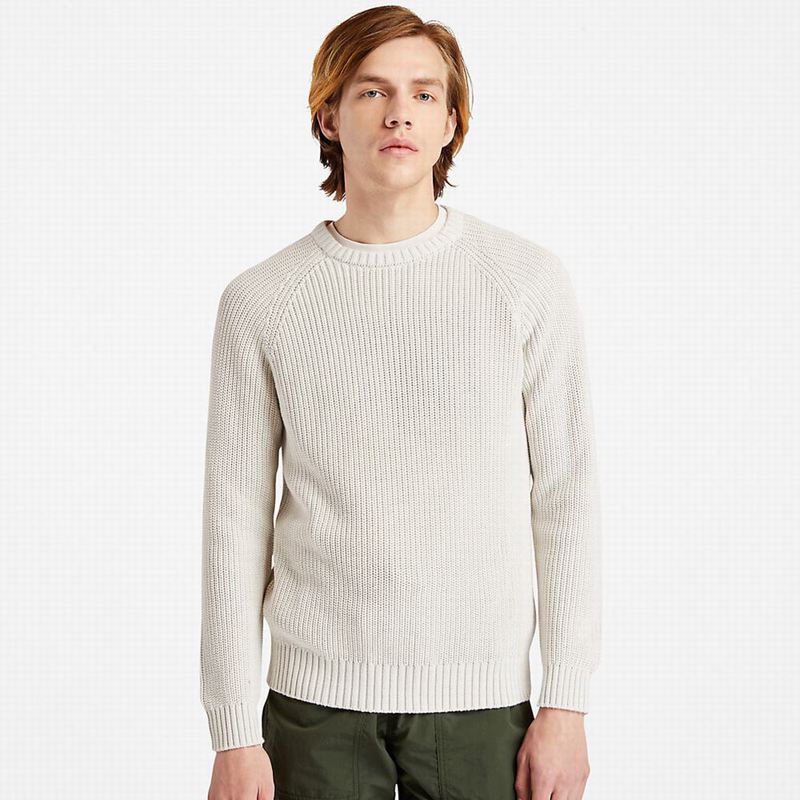 White Timberland Beards Brook Crew-Neck Sweaters | 56193183