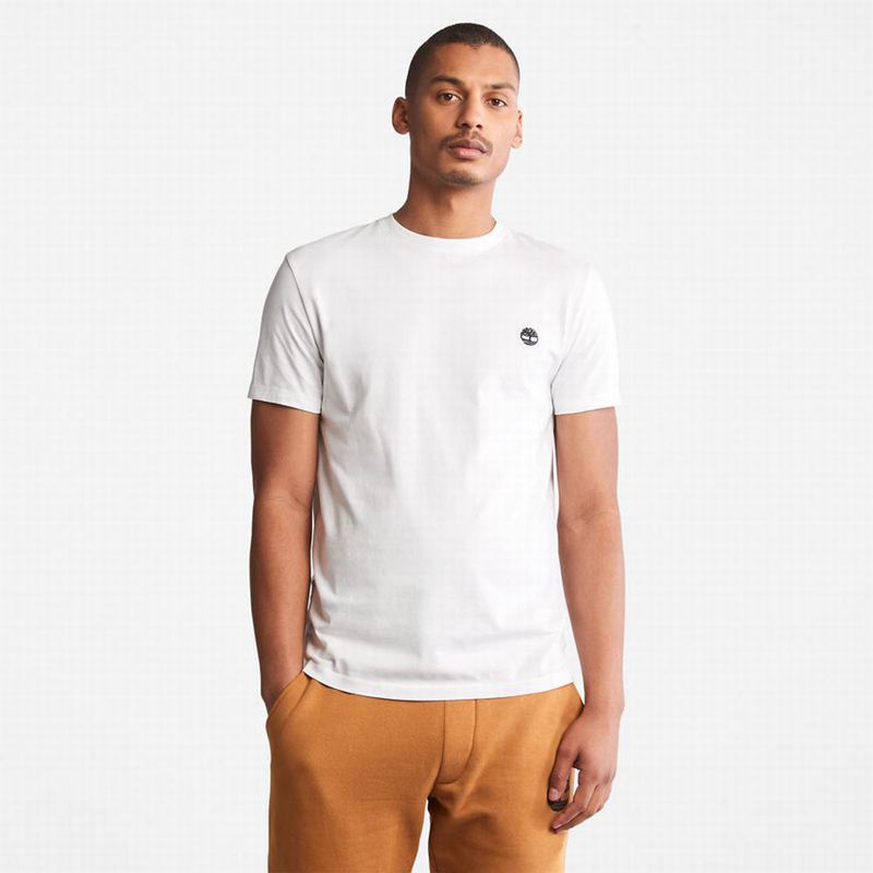 White Timberland Cotton Logo T-Shirts | 57242838