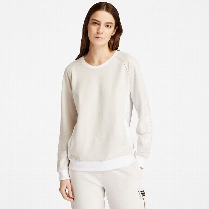 White Timberland Crewneck Sweatshirts | 42031197