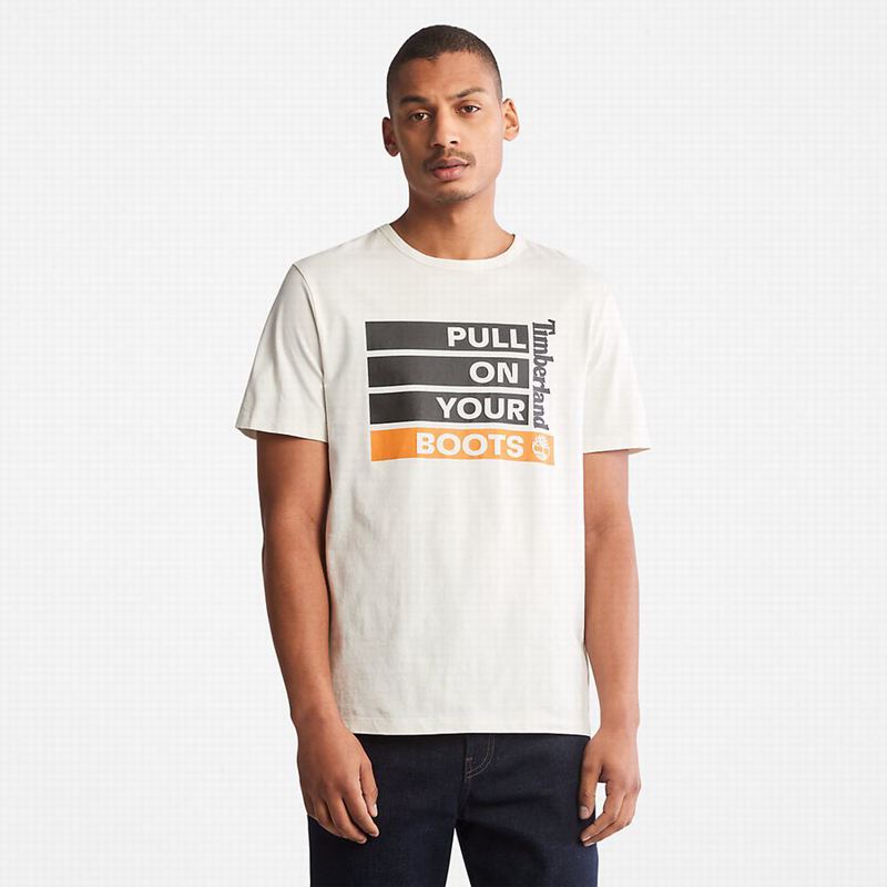 White Timberland Dunstan River T-Shirts | 49184808