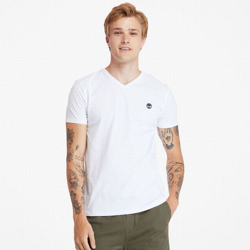 White Timberland Dunstan River T-Shirts | 55835525
