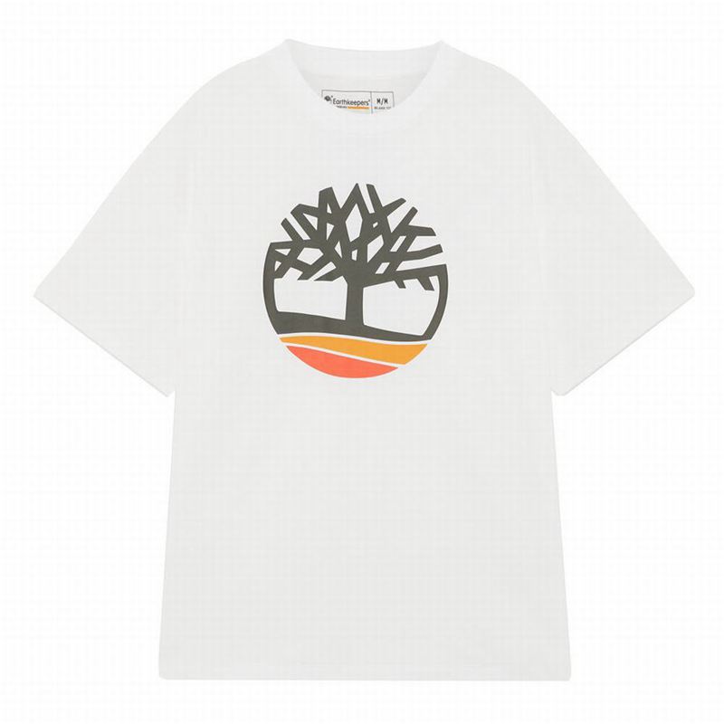 White Timberland Dunstan River T-Shirts | 68316032