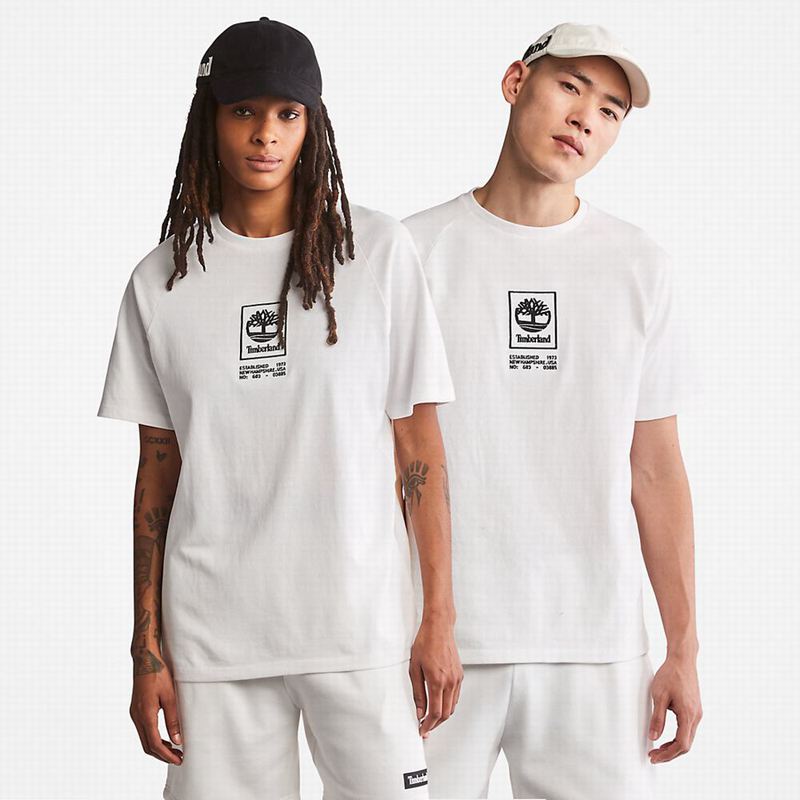 White Timberland Earthkeepers by Raeburn Archive Globe T-Shirts | 33149104