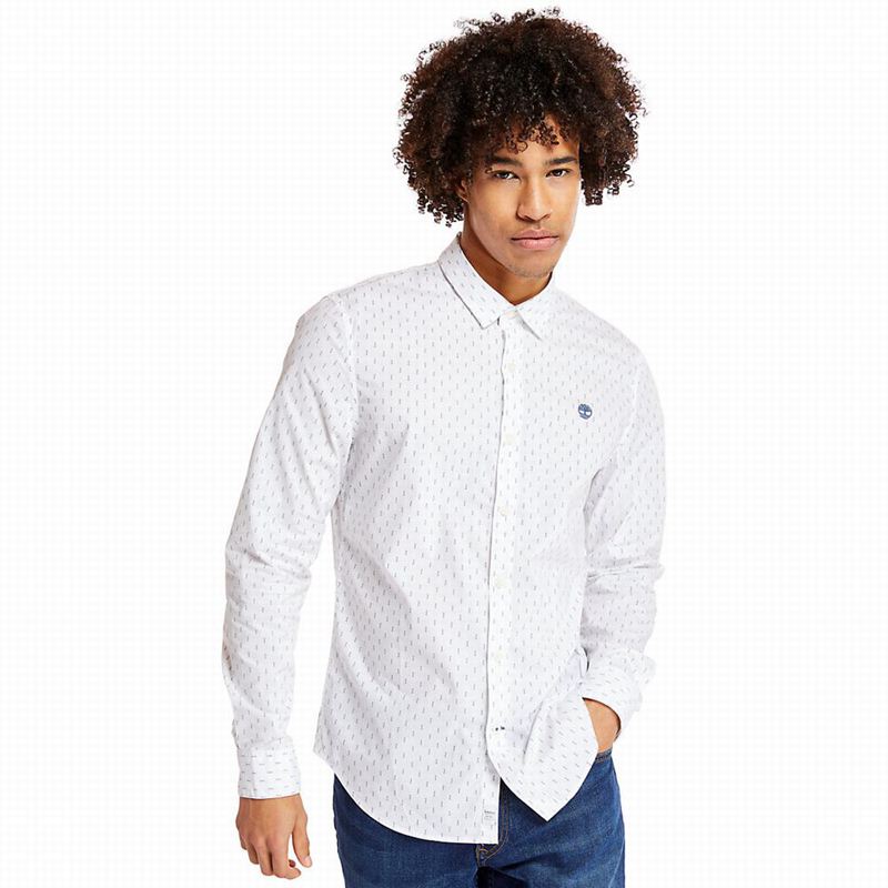 White Timberland Eastham River Leaf Shirts | 39398331