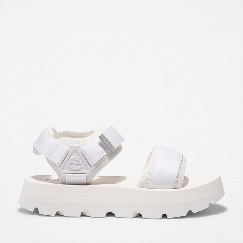 White Timberland Euro Swift Ankle-Strap Sandals | 18412599