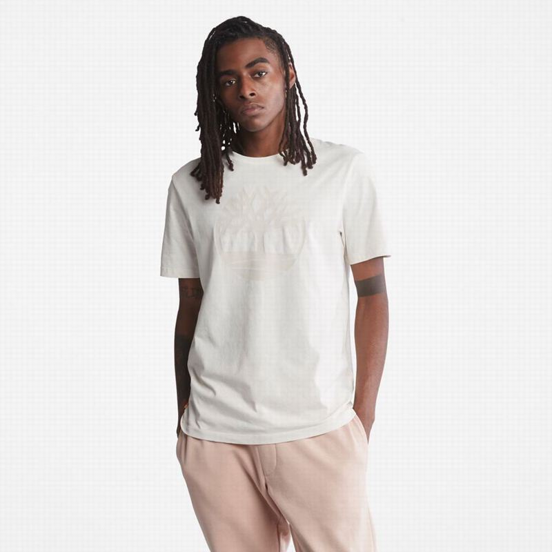 White Timberland Heavyweight Front-Graphic T-Shirts | 56138523