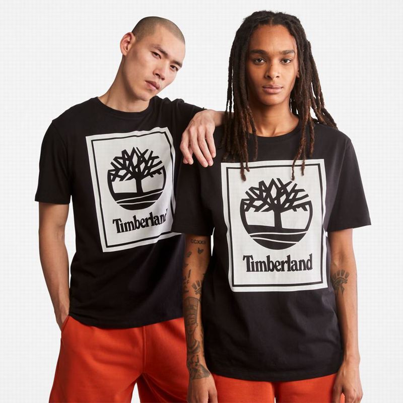 White Timberland Heavyweight Logo T-Shirts | 65596389