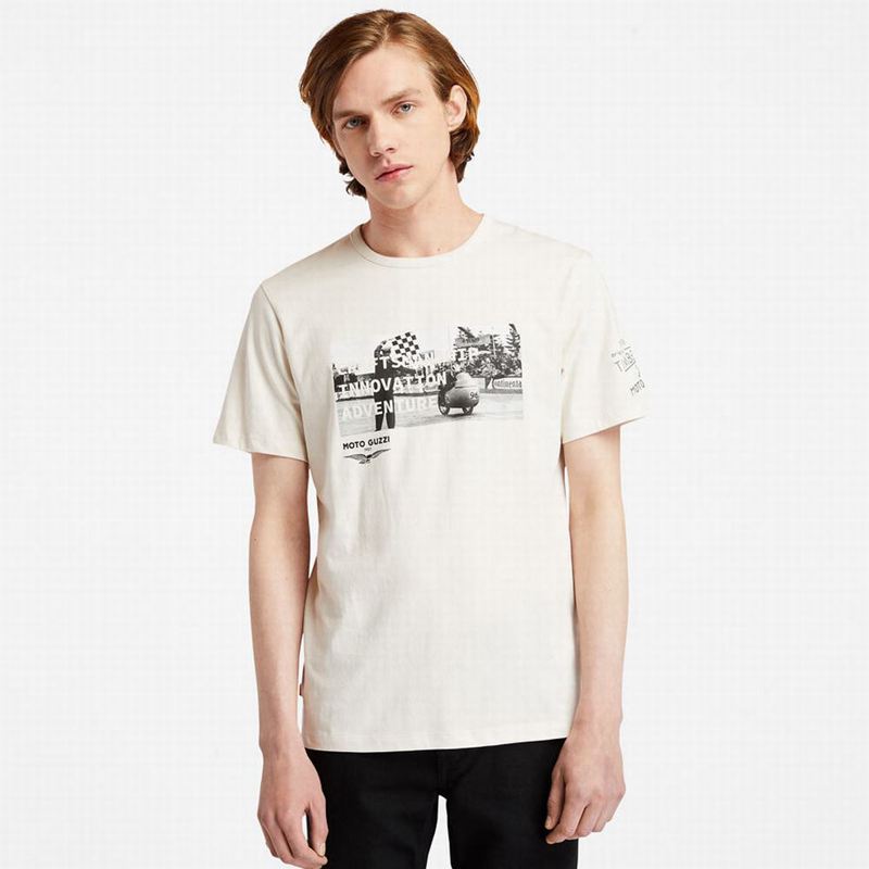 White Timberland Heavyweight T-Shirts | 70821579