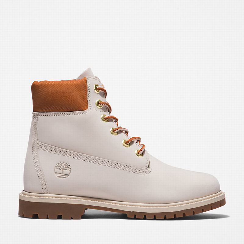 White Timberland Heritage 6 Inch Boots | 76276924