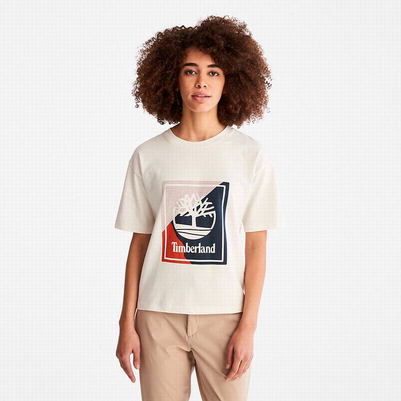 White Timberland Interlock Timber Fresh T-Shirts | 17988069