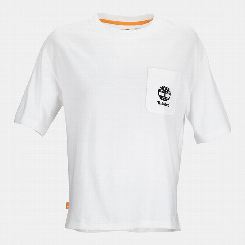 White Timberland Kennebec River Tree-Logo Tee T-Shirts | 94062400