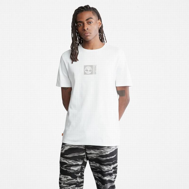White Timberland Logo Graphic T-Shirts | 35106876