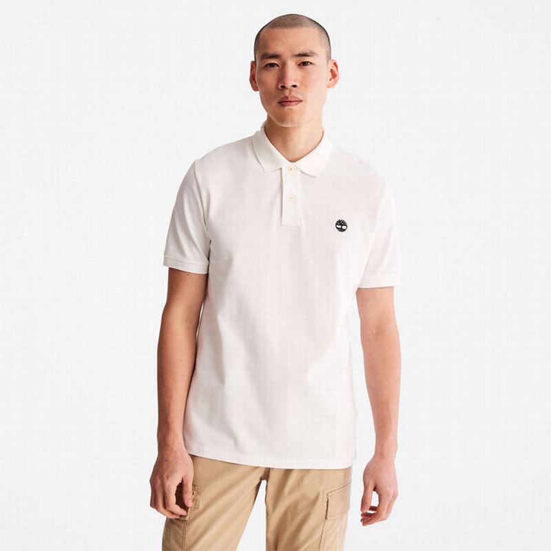 White Timberland Millers River Pique Polo Shirts | 27575909