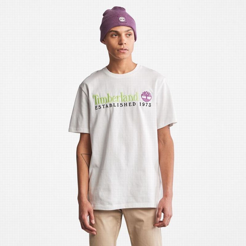 White Timberland Outdoor Heritage Camo Tree-Logo T-Shirts | 68933767
