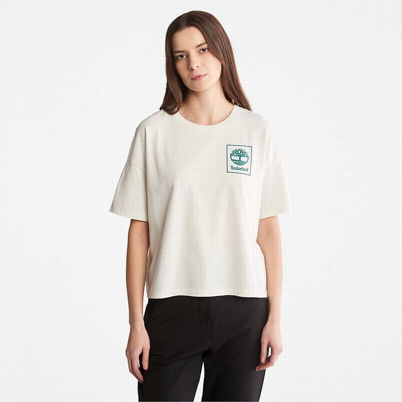 White Timberland PRO Base Plate Graphic T-Shirts | 2840205