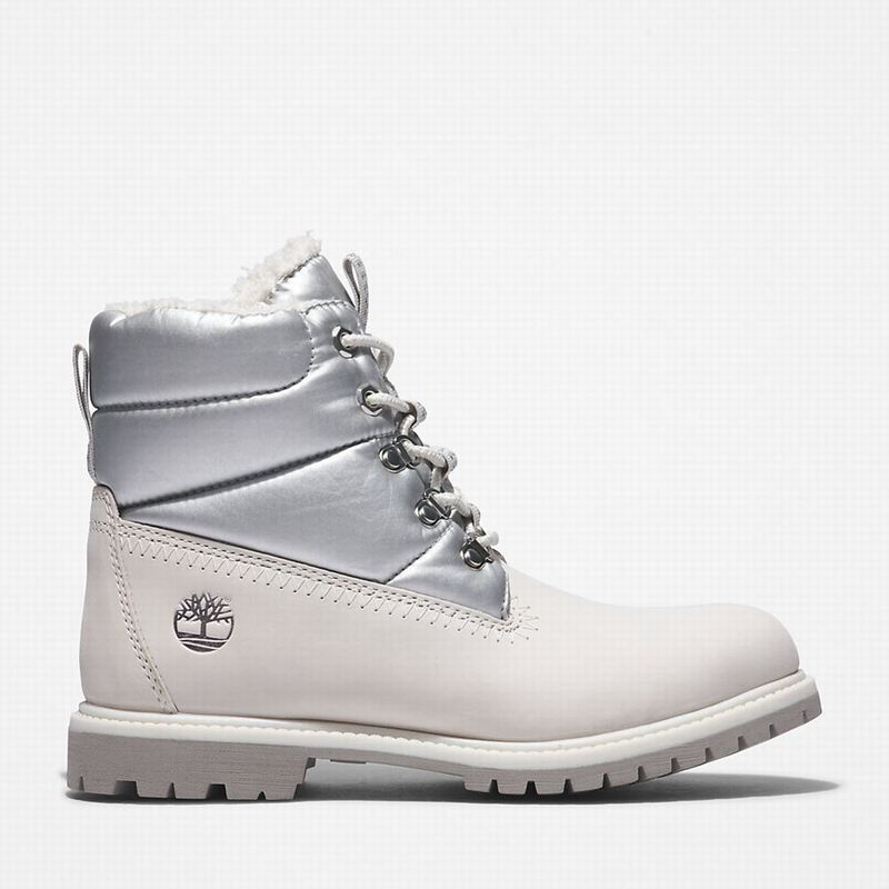 White Timberland Premium 6 Inch Winter Boots | 50112773