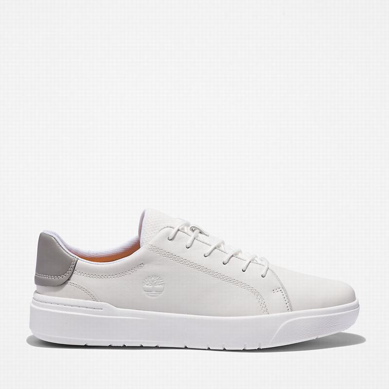 White Timberland Seneca Bay Leather Sneakers | 6892312