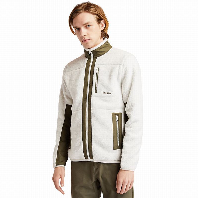 White Timberland Sherpa Fleece Jackets | 1936012